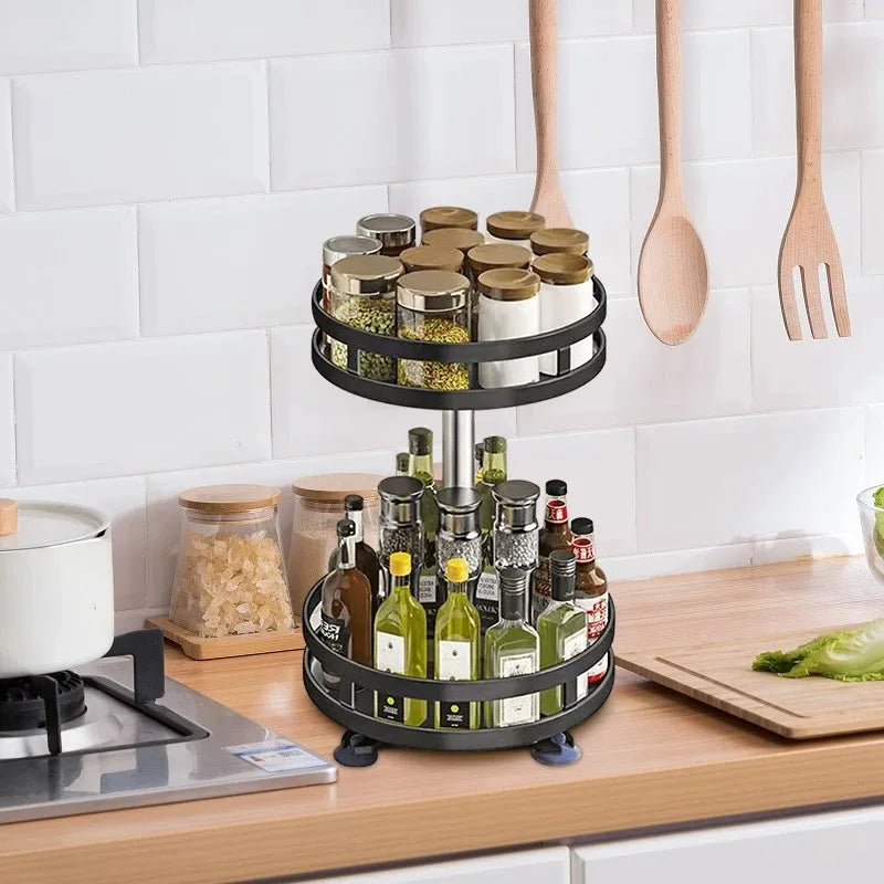 SpiceTurn Pro – 360° Drehbarer Gewürzregal-Organizer für die Küche