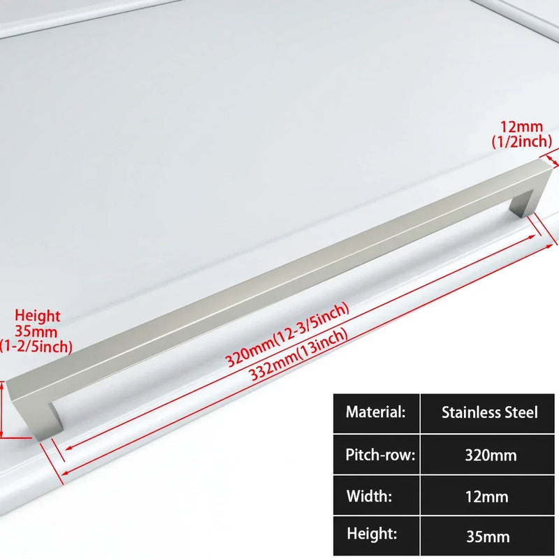 Zwart Vierkant Meubelhandvat – Aluminiumlegering | Verschillende Maten | Inclusief Schroeven