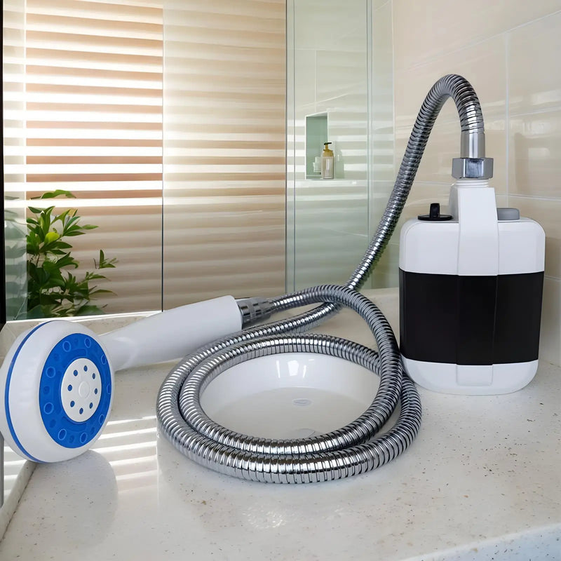 campingdusche handpumpe Tragbare Duschpumpe von AquaNomad für Camping – Handdusche für den Auß – SanitaerDeal