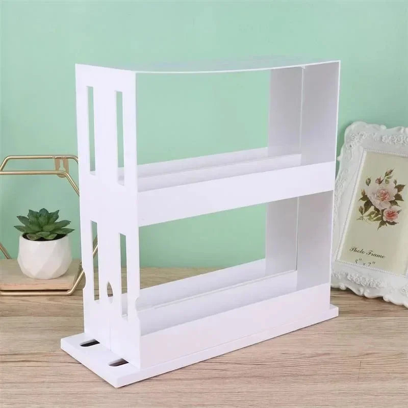 TurnEasy 2-stufiges drehbares Gewürzregal – Multifunktionales Organizer-Regal für Küche und Bad