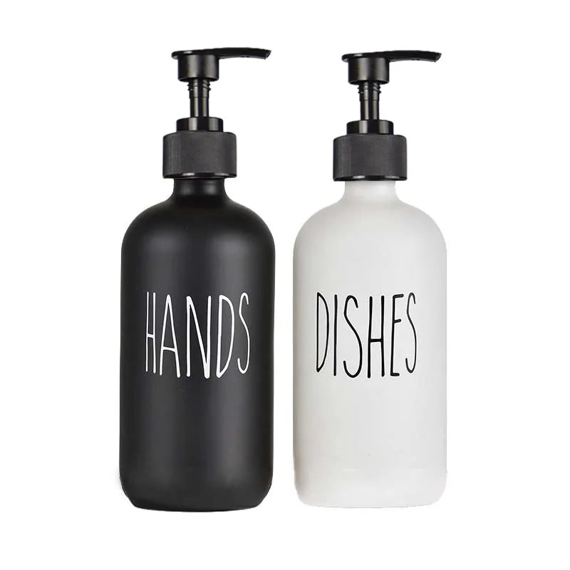 SoapElegance 500 ml schwarzes Seifenspender-Set
