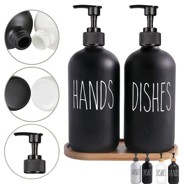 SoapElegance 500 ml schwarzes Seifenspender-Set