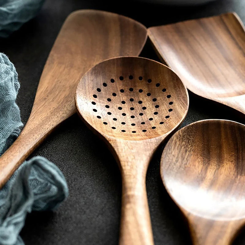 EcoWood – Luxuriöses Kochgeschirr-Set aus Holz mit Aufbewahrungseimer