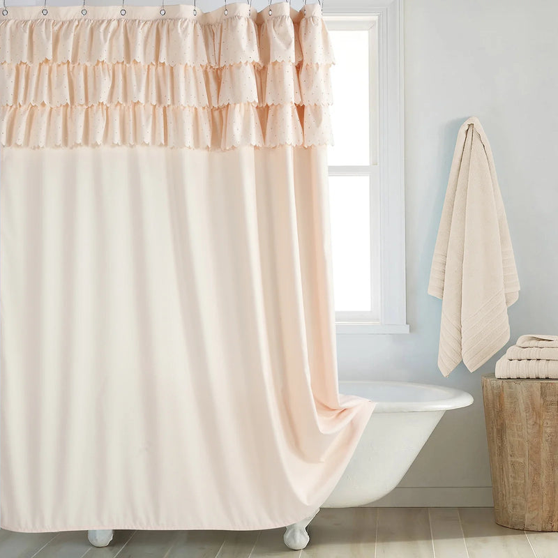 BohoChic Duschvorhang – Beige/Altes Elfenbein