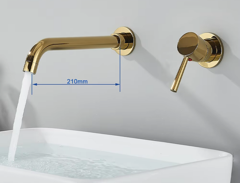 LuxaWall Elite – Unterputz-Waschtischarmatur in gebürstetem Gold