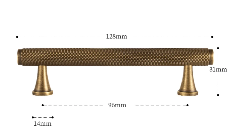 Nurlin Massiver Antik-Messing Möbelgriff
