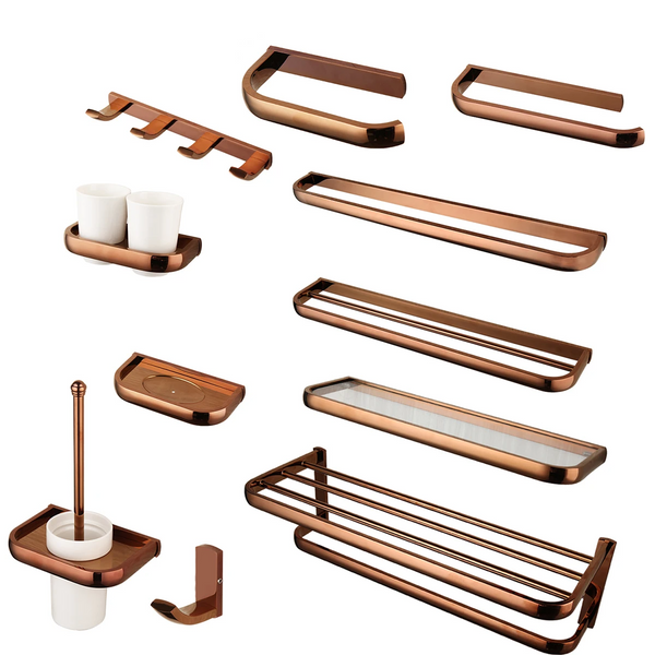 Monite Luxus Roségold Badezimmer Zubehör Set