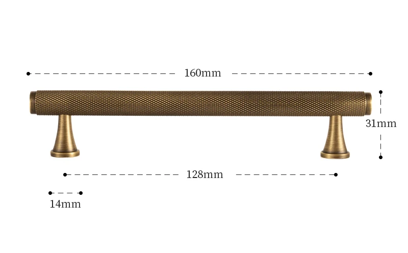 Nurlin Massiver Antik-Messing Möbelgriff