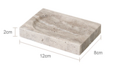 WabiSabiStone Natur-Silberasche Badezimmer-Accessoires – Luxus Cave Stone Set