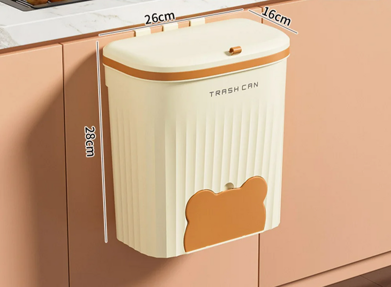 EcoBin Küchen- & Badezimmer Wandmülleimer – 8.5L / 12L mit Deckel