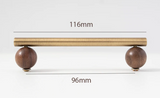 Valnora WoodLine Möbelgriff & Knopf – Bronze-Messing Look mit Walnussholz Akzent (128 mm)