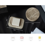 ImperioMarble Emperador Light – Luxus Naturmarmor Badezimmer Accessoires Set (7-teilig)