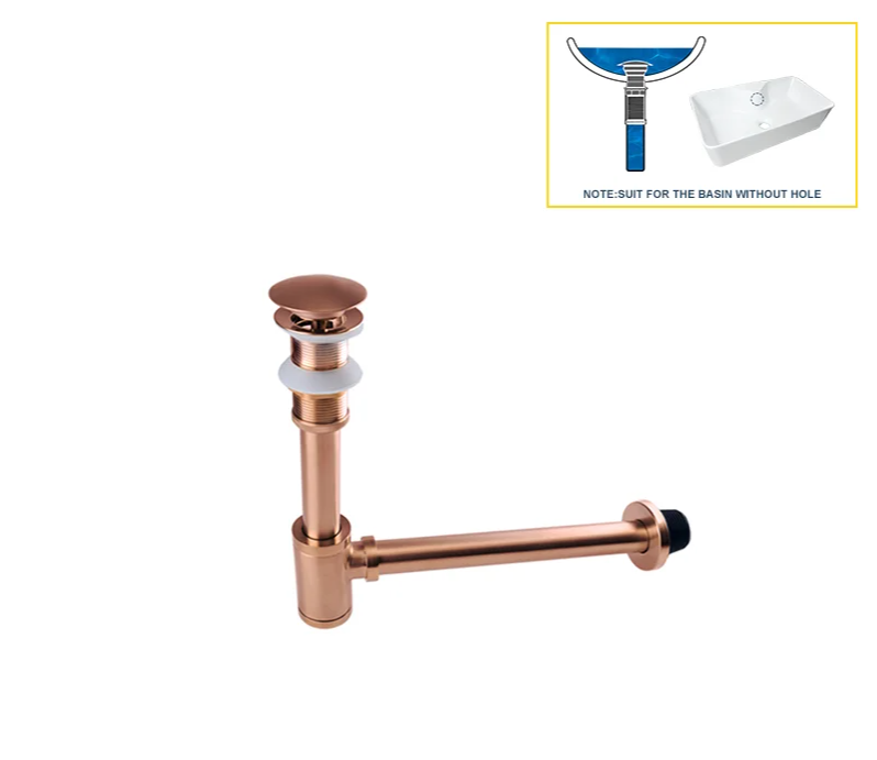 AquaStop Messing Geruchsdichter Siphon & Pop-up Ablaufset – Für Waschbecken & Bad
