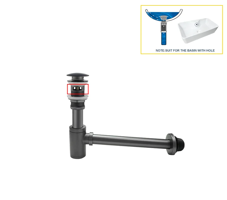 AquaStop Messing Geruchsdichter Siphon & Pop-up Ablaufset – Für Waschbecken & Bad