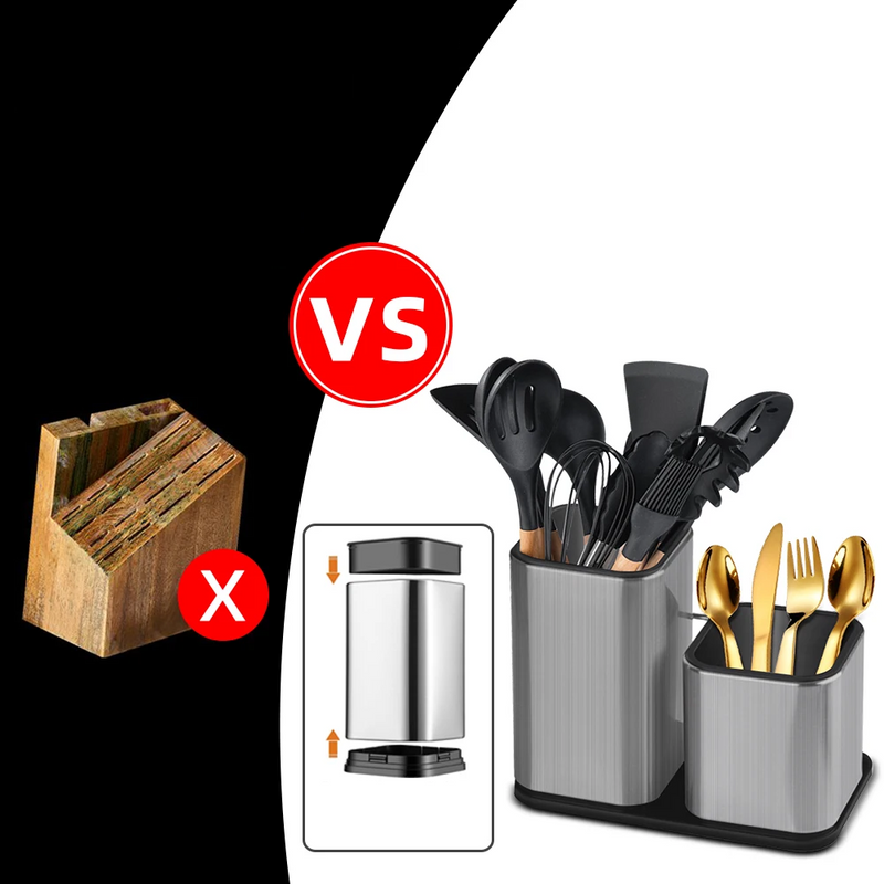 ChefPro – Luxuriöser Edelstahl Universal-Messerblock mit Antibakterieller Wirkung