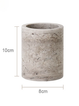 WabiSabiStone Natur-Silberasche Badezimmer-Accessoires – Luxus Cave Stone Set