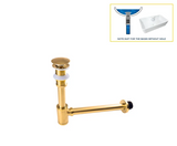 AquaStop Messing Geruchsdichter Siphon & Pop-up Ablaufset – Für Waschbecken & Bad
