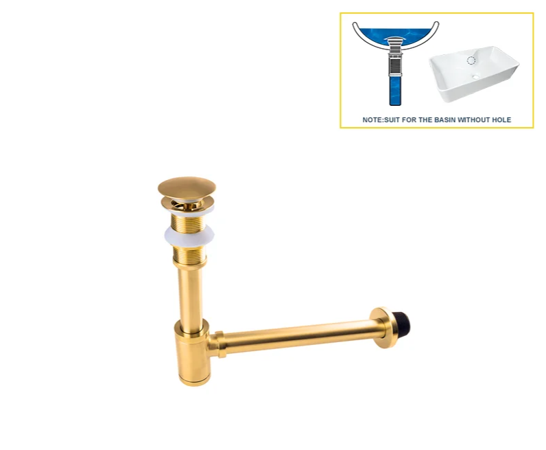 AquaStop Messing Geruchsdichter Siphon & Pop-up Ablaufset – Für Waschbecken & Bad