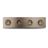 PowerLux Wandsteckdose Braun – Schuko Steckdose Aluminium | USB & Netzwerkanschluss | Moderne Unterputz Lösung