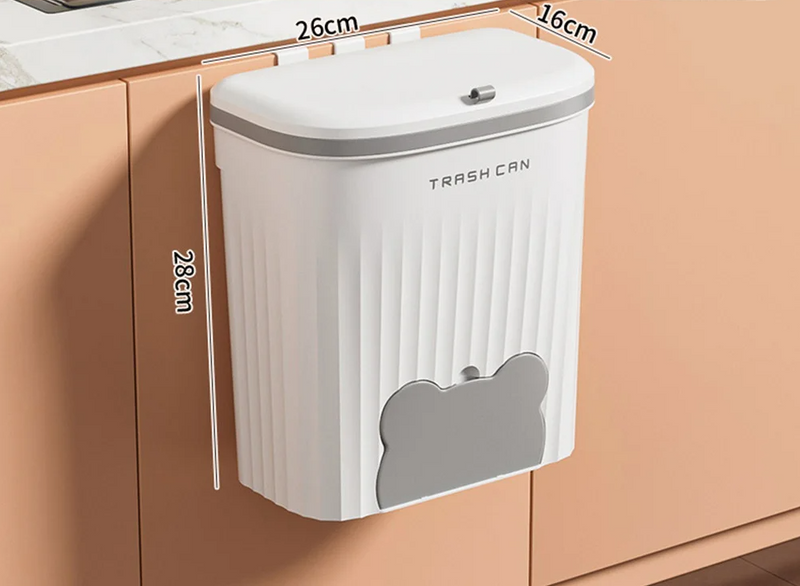 EcoBin Küchen- & Badezimmer Wandmülleimer – 8.5L / 12L mit Deckel