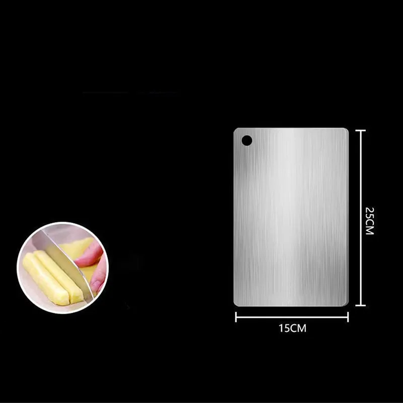 SteelSlice – Doppelseitiges Schneidebrett aus 316 Edelstahl mit Titanbeschichtung