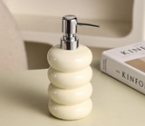 PureCeram Luxe Keramik Seifenspender – Elegante Flasche für Bad, Küche & Hotel