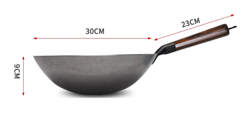 ForgePro – Handgeschmiedeter Reineisen-Wok mit Holzgriff