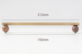 Valnora WoodLine Möbelgriff & Knopf – Bronze-Messing Look mit Walnussholz Akzent (128 mm)