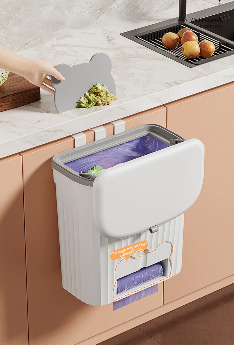 EcoBin Küchen- & Badezimmer Wandmülleimer – 8.5L / 12L mit Deckel