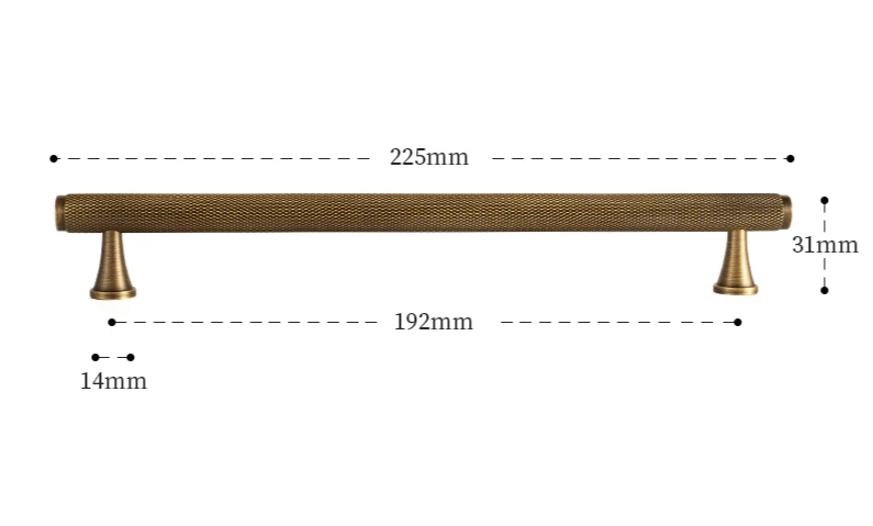 Nurlin Massiver Antik-Messing Möbelgriff