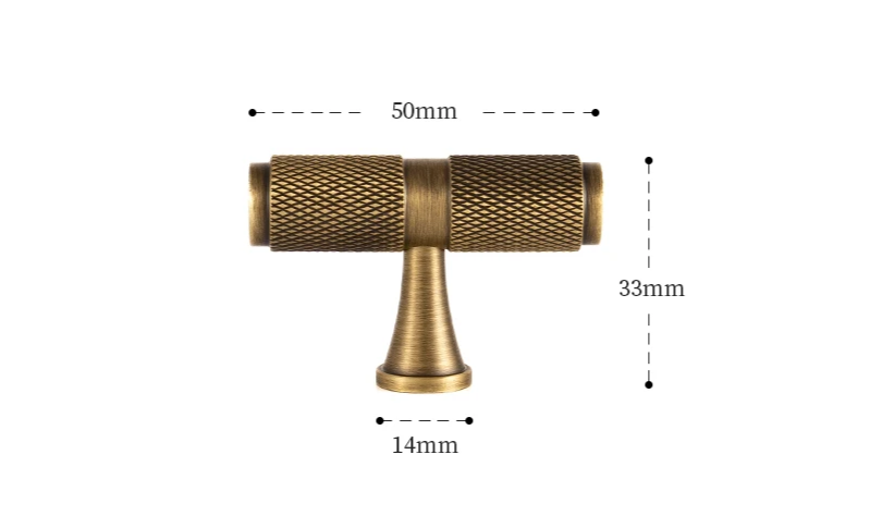 Nurlin Massiver Antik-Messing Möbelgriff