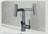 AquaGlow Wasserfall-Waschtischarmatur mit digitaler Temperaturanzeige