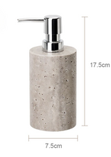 WabiSabiStone Natur-Silberasche Badezimmer-Accessoires – Luxus Cave Stone Set