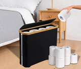 RollGuard Eleganter WC-Papierkorb mit Deckel – Geschlossener Aufbewahrungsbehälter für Toilettenpapier