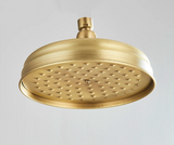 AurumRain Regendusche Kopf – Gebürstetes Gold Messing Duschkopf | Rundes Design | Luxuriöses Duscherlebnis