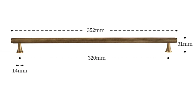 Nurlin Massiver Antik-Messing Möbelgriff