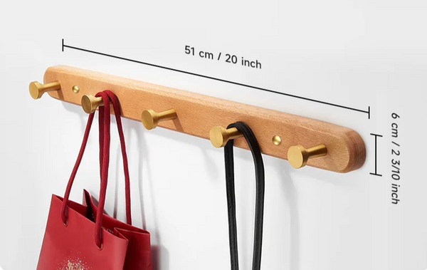SARIHOSY Schwarze Holz-Wandgarderobe