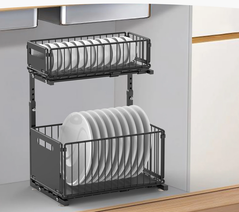 Ausziehbarer Küchenschrank Organizer 2 Ebenen – Unterspülen Regal