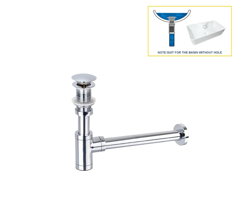 AquaStop Messing Geruchsdichter Siphon & Pop-up Ablaufset – Für Waschbecken & Bad