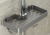 AquaFix Duschregal Ohne Bohren – Doppelablage Aluminium | Mit Handtuchstange | Rostfrei & Platzsparend