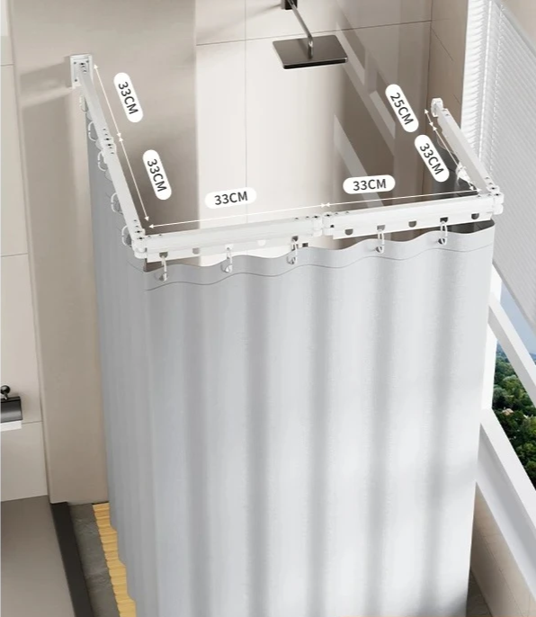 EasyTimes 2025 Faltbare Duschvorhang-Set