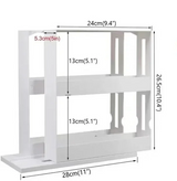 TurnEasy 2-stufiges drehbares Gewürzregal – Multifunktionales Organizer-Regal für Küche und Bad