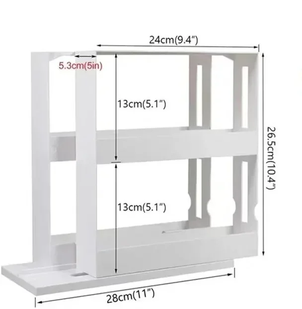 TurnEasy 2-stufiges drehbares Gewürzregal – Multifunktionales Organizer-Regal für Küche und Bad
