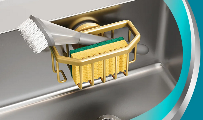 TAILI – Hochwertiger Aluminium-Spülschwammhalter mit starker Saugnapf-Befestigung