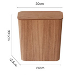 EcoPress Holz-Abfalleimer mit Deckel – Großer Wohnzimmereimer für Haushalte, Büro & Modernes Wohnen