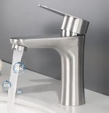 Edelstahl-Waschtischarmatur mit Einhebelmischer – Modernes Design für Bad & Waschbecken