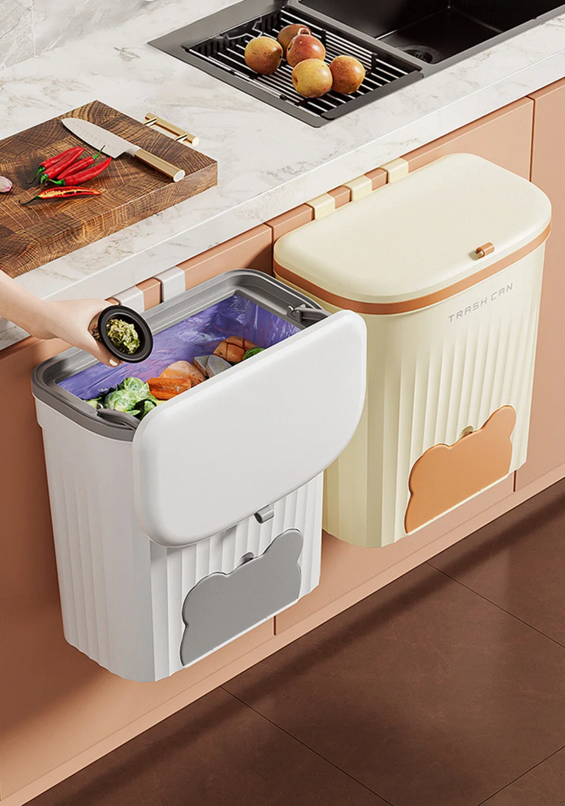 EcoBin Küchen- & Badezimmer Wandmülleimer – 8.5L / 12L mit Deckel