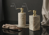 ImperioMarble Emperador Light – Luxus Naturmarmor Badezimmer Accessoires Set (7-teilig)