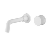 LUMIRA Minimalist Wand-Waschtischarmatur aus Messing – Gebürstetes Gold / Roségold, 2-Loch Unterputz Badarmatur mit Einhebelmischer