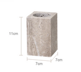 WabiSabiStone Natur-Silberasche Badezimmer-Accessoires – Luxus Cave Stone Set